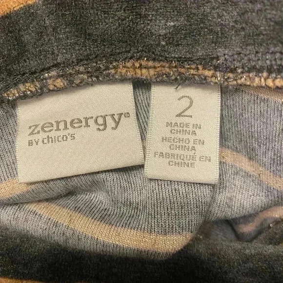 Women’s Velour striped pullover cowl neck top with a touch of sparkle size 2 LG - Picture 6 of 8